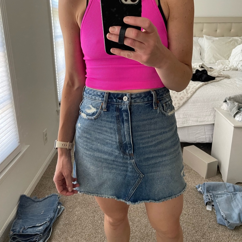 Abercrombie High Rise Denim Skirt